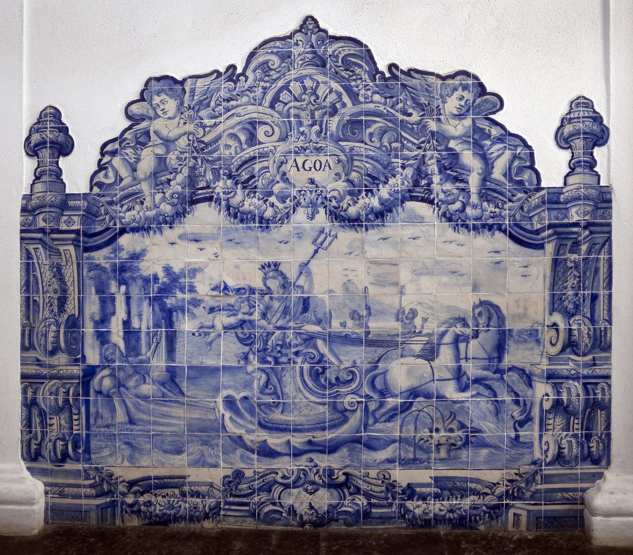 Allegorie de l'eau - Azulejos ، قيشاني مطلي بواسطة المدرسة البرتغالية