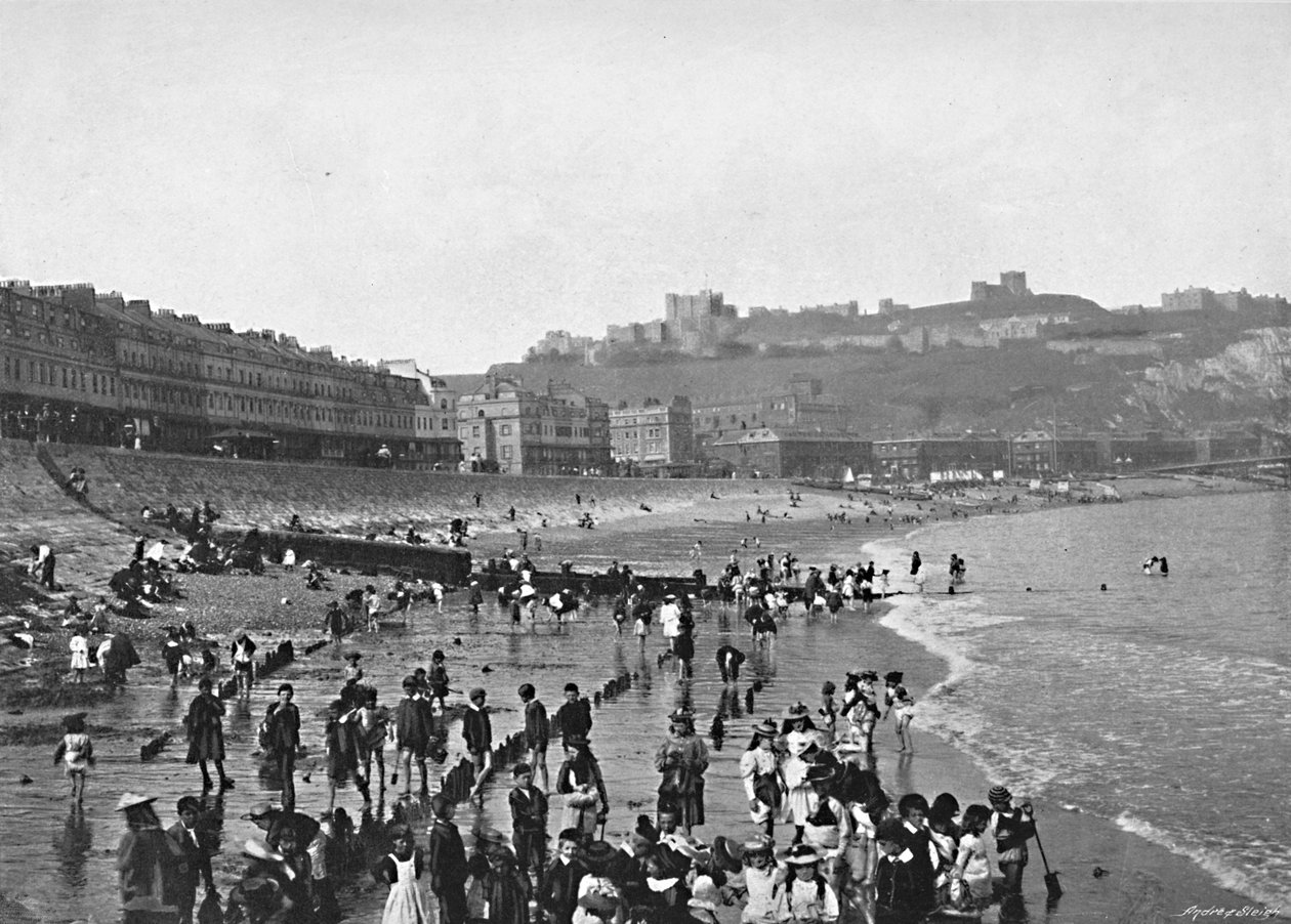 دوفر: القلعة والشاطئ ، c1896 بواسطة شركة بولتون وشركاه