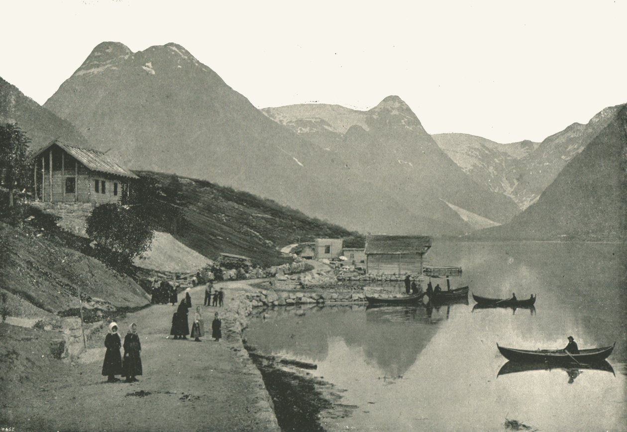 موندال ، على Fjaerlandsfjorden ، سوغن ، النرويج ، 1895. بواسطة شركة بولتون وشركاه