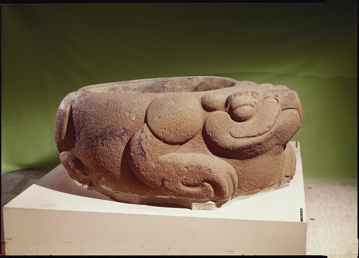 تقدم إناء على شكل ضفدع عملاق ، المايا ، من Kaminaljuyu ، 250-600 (الحمم البركانية) بواسطة قبل الكولومبي