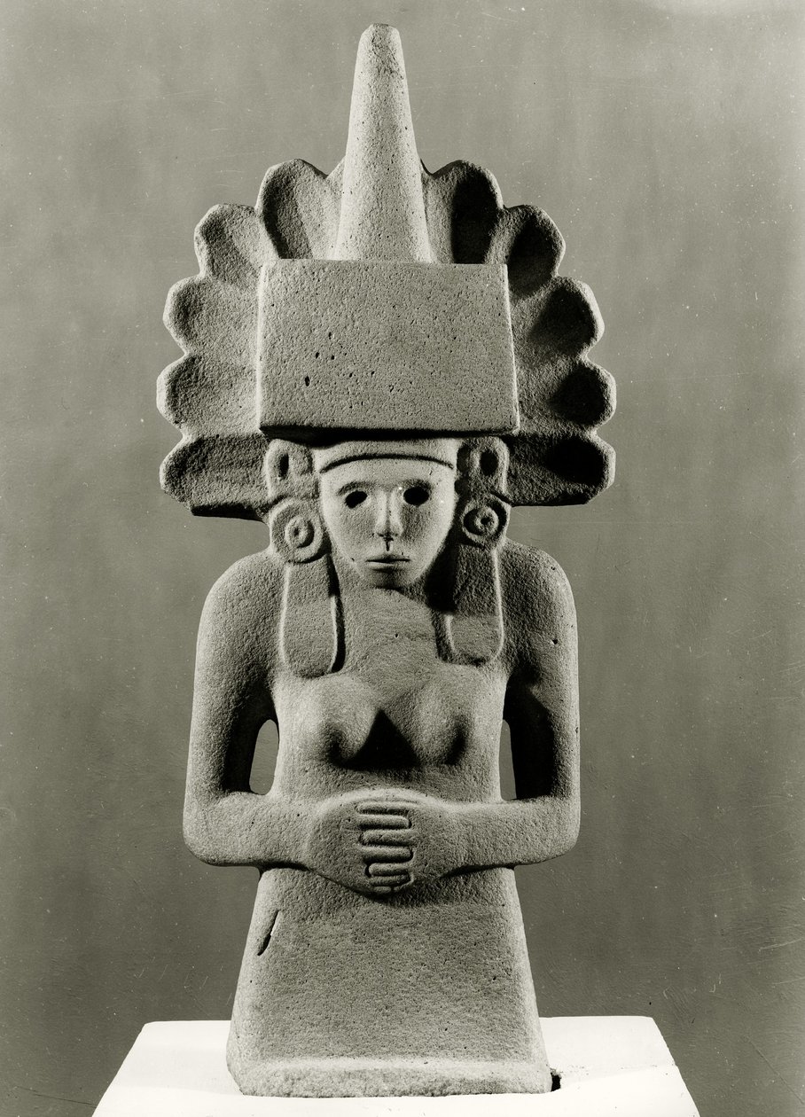 Centeocihuatl ، إلهة الذرة ، Huastecan ، ج. 1000-1250 (الحجر الجيري) بواسطة قبل الكولومبي