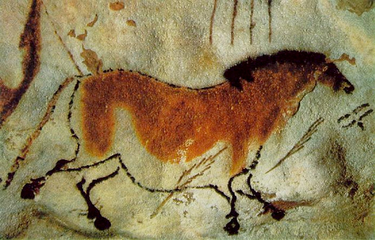حصان ، c.15،000-10،000BC (أصباغ على الحجر) بواسطة قبل التاريخ