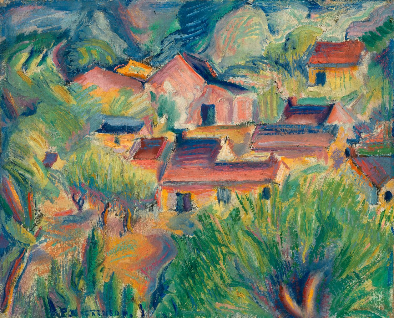 المنازل والمناظر الطبيعية ، كاليفورنيا. 1918. بواسطة بريستون ديكنسون