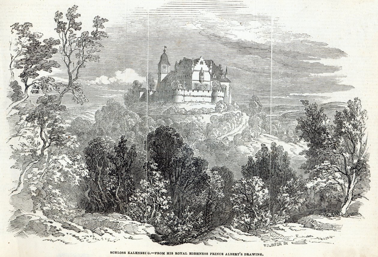 شلوس كالينبرغ ، نقشه دبليو جيه لينتون ، من "أخبار لندن المصورة" ، 16 أغسطس 1845 بواسطة الأمير ألبرت ساكس ساكس كوبورغ وجوثا