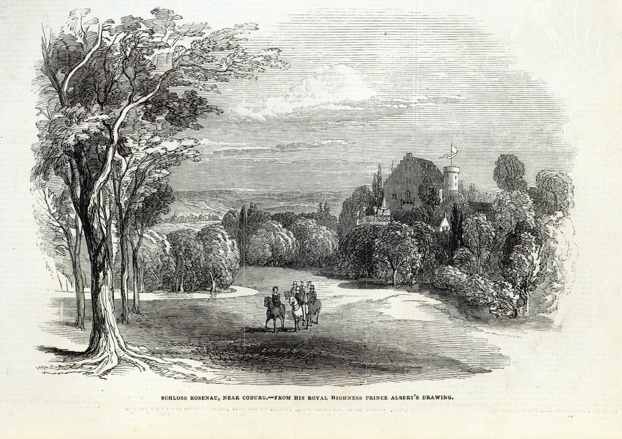 شلوس روزيناو ، بالقرب من كوبورغ ، من "أخبار لندن المصورة" ، 30 أغسطس 1845 بواسطة الأمير ألبرت ساكس ساكس كوبورغ وجوثا