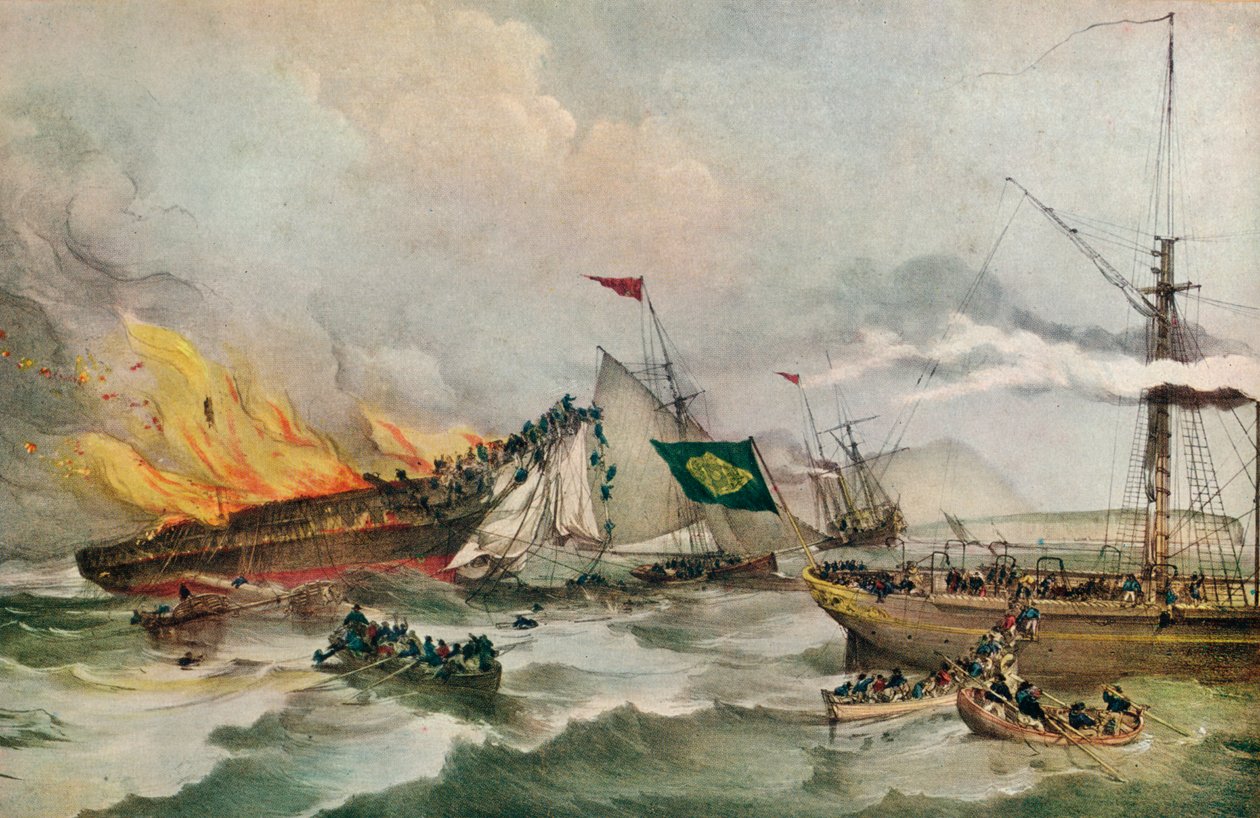 "حرق المحيط العاهل" ، 1848 بواسطة برينس دي جوينفيل فرانسوا دورليانز