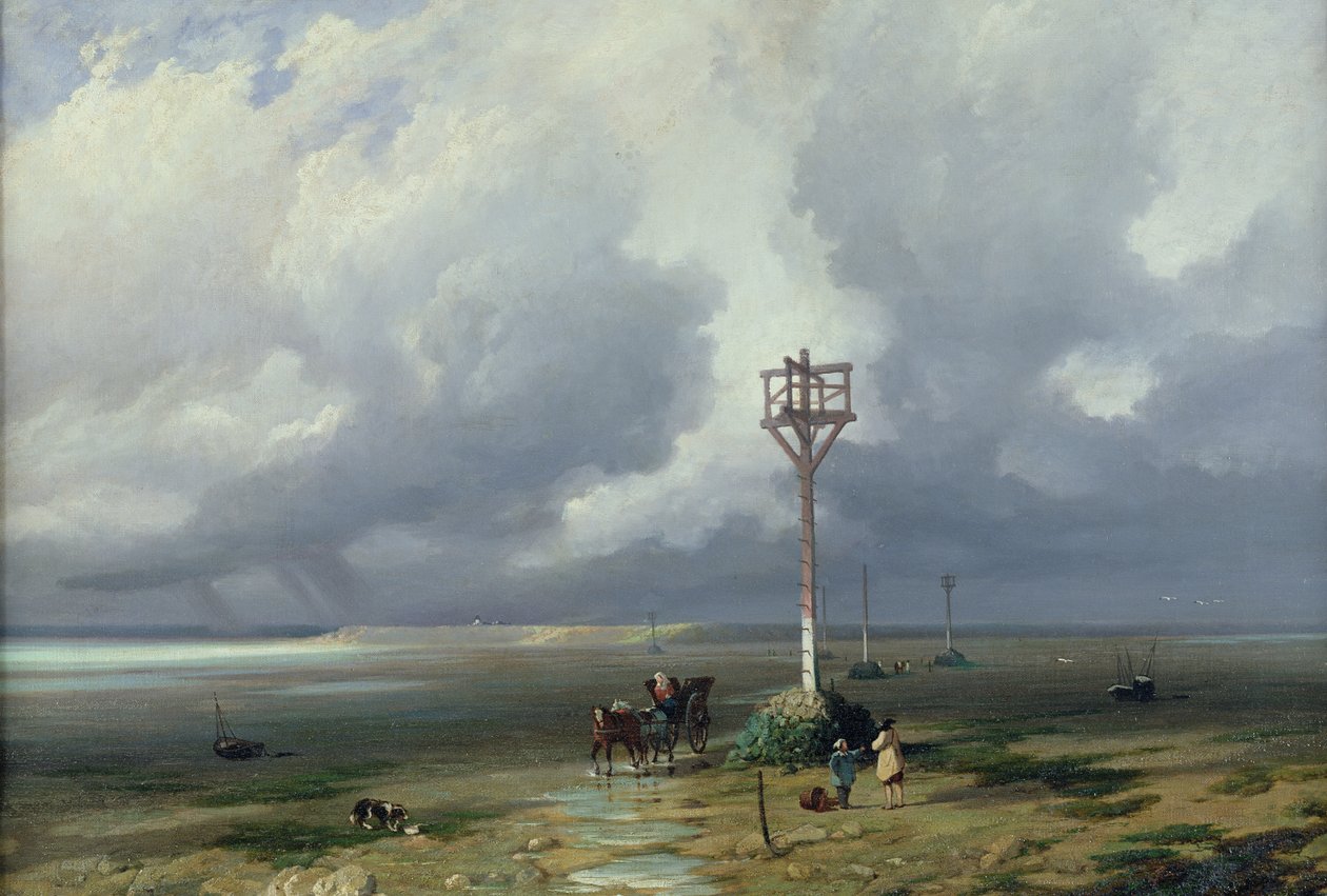 The Passage du Gois at Noirmoutier ، 1859 بواسطة بروسبر باربو