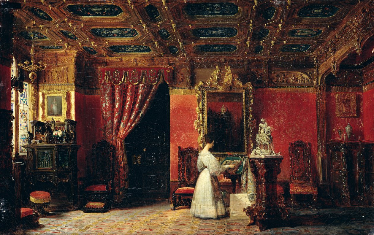 الأميرة ماري دورليانز (1813-1839) في استوديوها القوطي في قصر التويلري ، 1836 بواسطة تزدهر لافاي أو لافايت