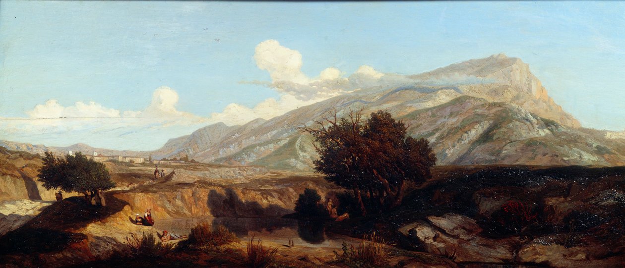 منظر للجبل المقدس منظر النصر للمكيس بالجنوب. اللوحة التي رسمها بروسبر جوزيف جريسي (1804-1874) من القرن التاسع عشر إيكس أون بروفانس ، متحف جرانيت بواسطة ازدهار جوزيف جريسي