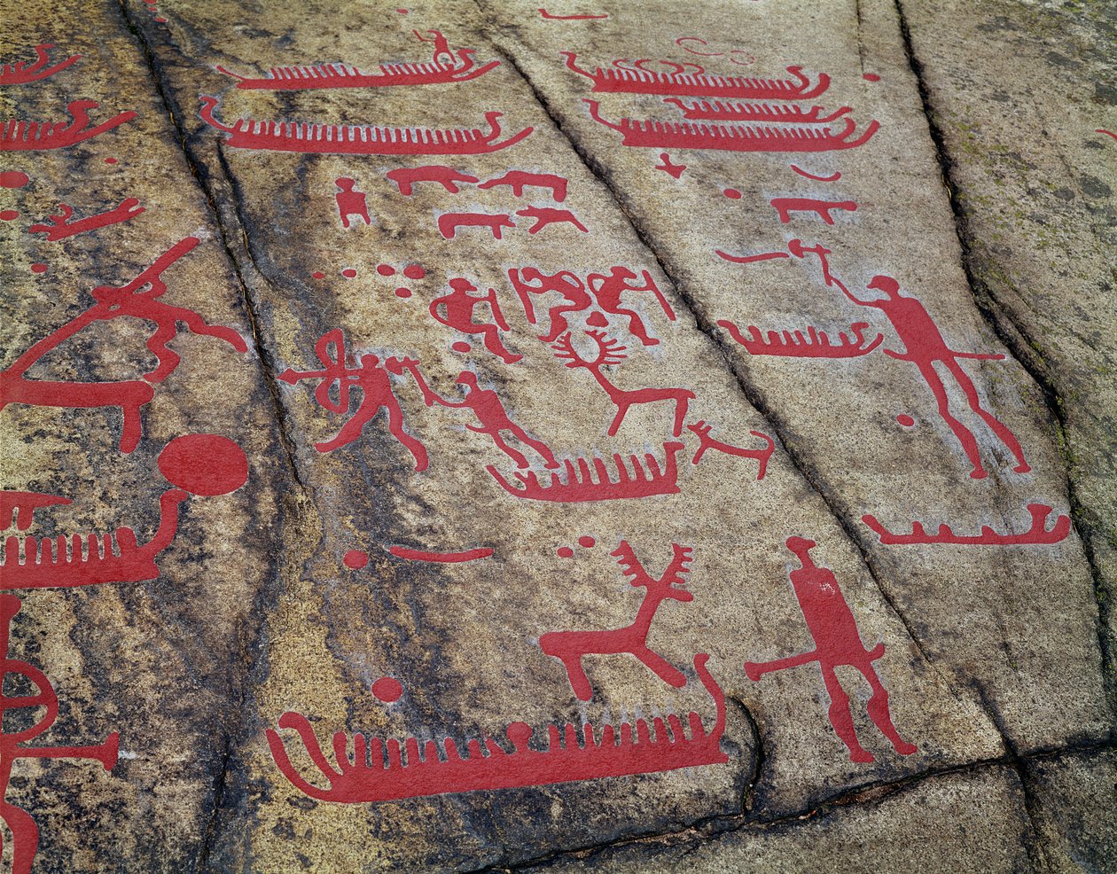 مشاهد صيد القوارب والغزلان (نحت الصخور) بواسطة protohistoric