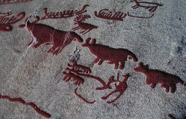مشهد الصيد (الرسم الصخري) بواسطة protohistoric