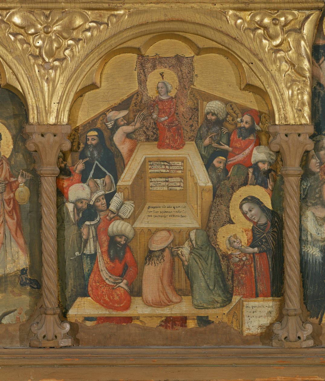 Polyptych of the Dormition of the Virgin ، تفاصيل يسوع مع الأطباء (تمبرا على اللوحة) بواسطة Pseudo Jacopino di Francesco