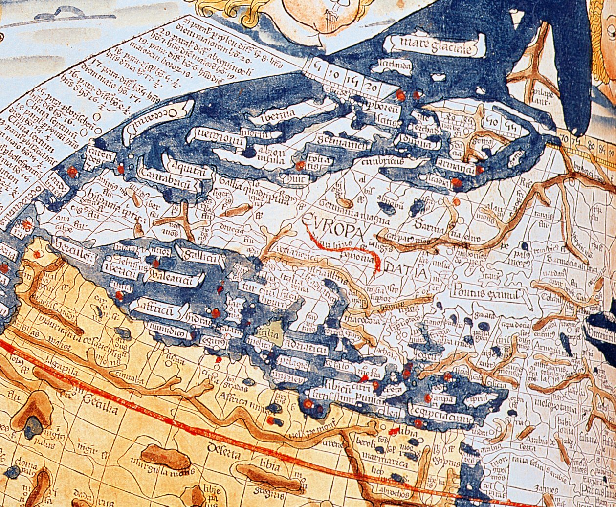 خريطة وسط أوروبا ، 1486 (تفاصيل 157909) بواسطة بطليموس