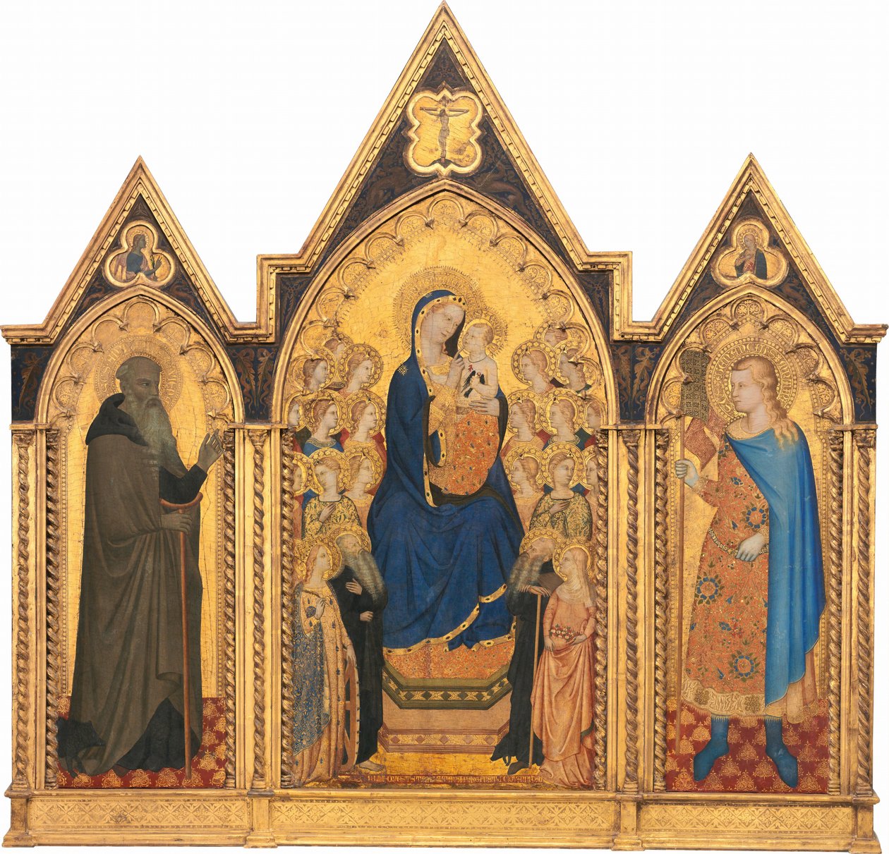 مادونا والطفل مع القديسين والملائكة ، والقديسين أنتوني أبوت ... ، 1354 بواسطة Puccio di Simone