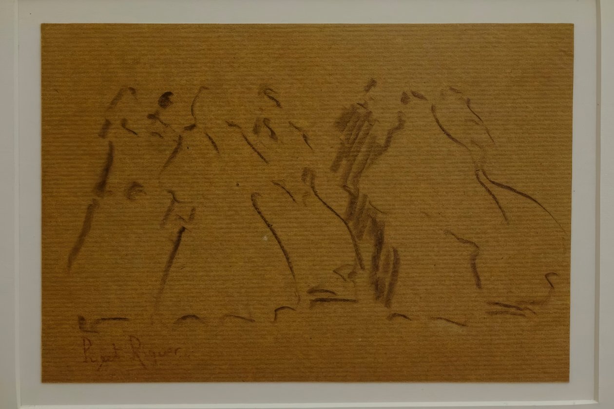esbozo de figuras femeninas, Narcís Puget Riquer, dibujo al carboncillo, museo Puget, casa noble de Can LLaudis , Dalt Vila, Ibiza, balearic islands, Spain بواسطة بوجيه ريكير