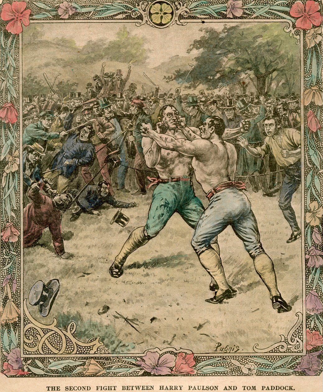 المعركة الثانية بين هاري بولسون وتوم بادوك ، 1851 أواخر القرن التاسع عشر أو أوائل القرن العشرين. بواسطة بوجنس