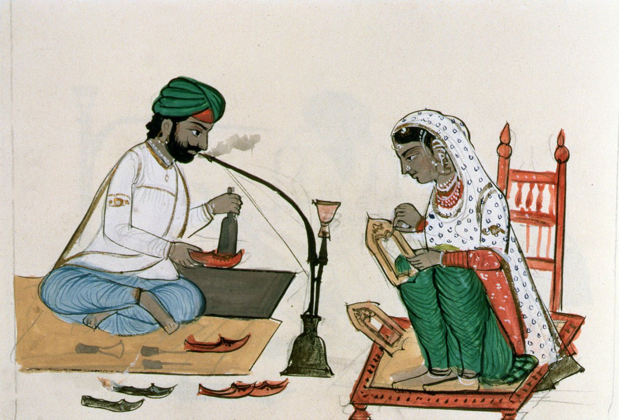 صانع الأحذية (موتشي) c.1890 (مرحاض على ورق) بواسطة المدرسة البنجابية