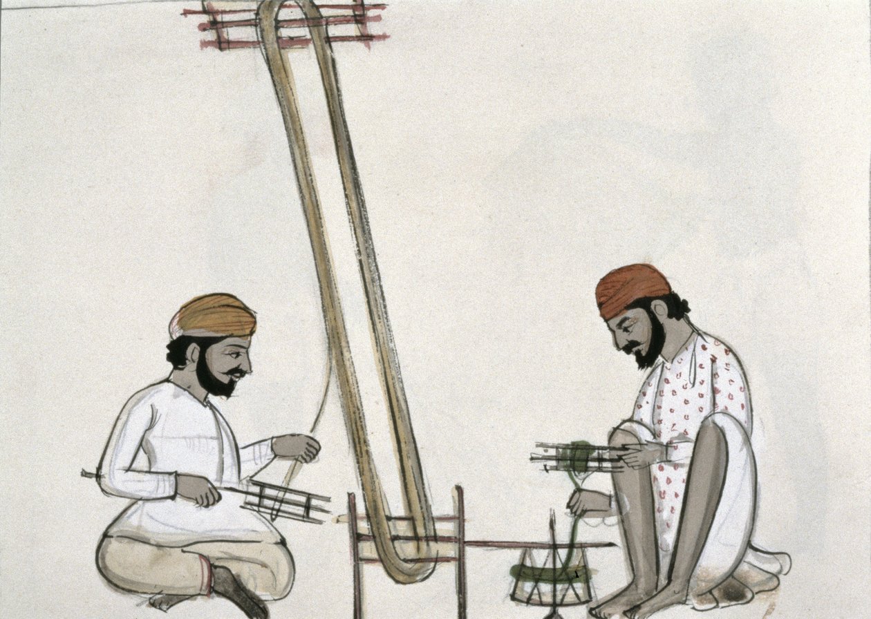 بكرات الحرير ، ج .1890 (مرحاض على ورق) بواسطة المدرسة البنجابية