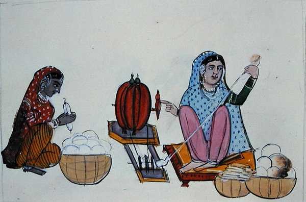 مطحنة القطن (بهنا) حوالي عام 1890 (ألوان مائية على ورق) بواسطة المدرسة البنجابية