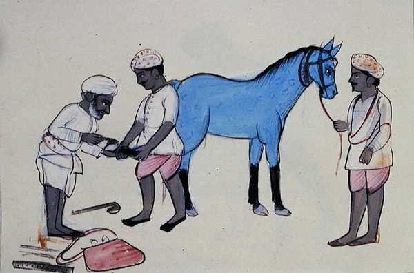 صانع حذاء الحصان (Halband) حوالي 1890 (ألوان مائية على ورق) بواسطة المدرسة البنجابية