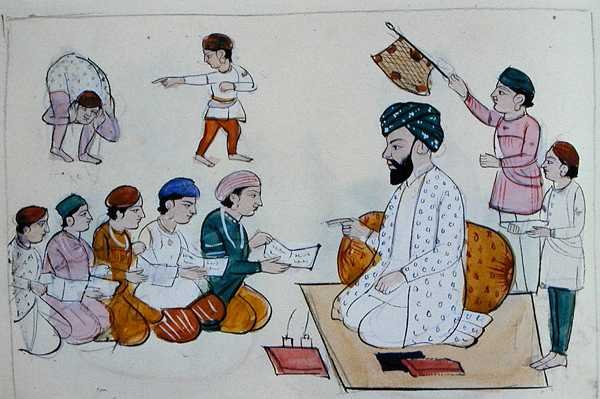 مدرسة السكان الأصليين ، حوالي عام 1890 (ألوان مائية على ورق) بواسطة المدرسة البنجابية