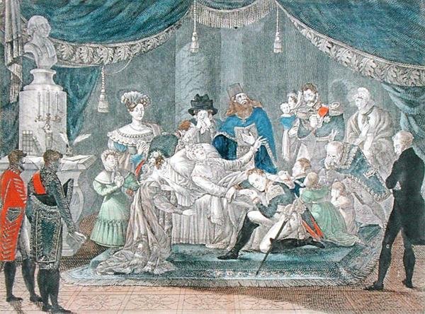 وفاة الإمبراطورة ماريا فيودوروفنا (1759-1828) ، 25 أكتوبر 1828 ، 1929 بواسطة Pyotr Fyodorov