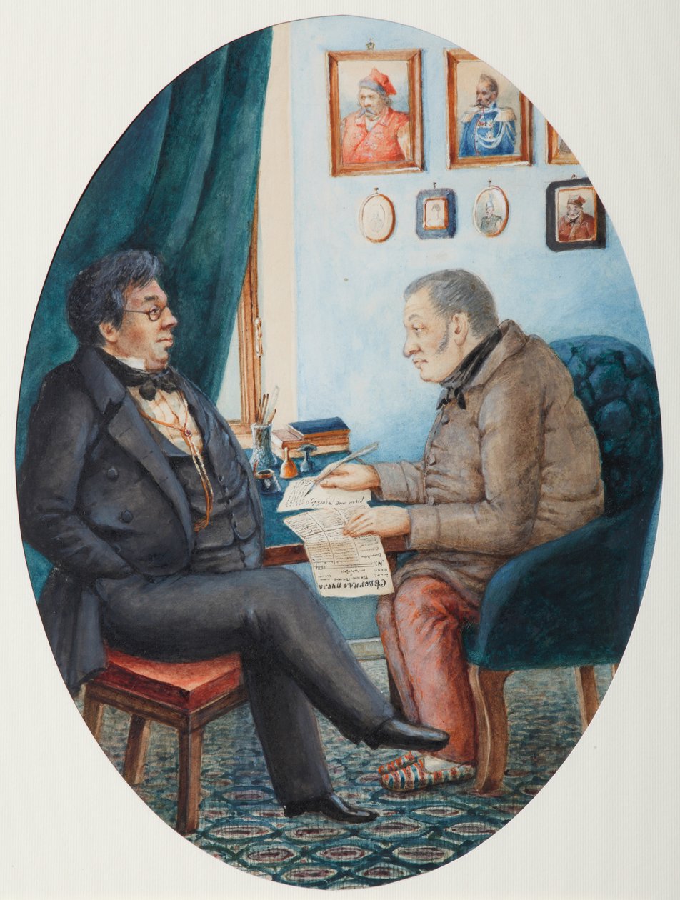 Faddey Venediktovich Bulgarin و Nikolay Ivanovich Gretsch ، 1849 بواسطة بيوتر أندرييفيتش كاراتيجين