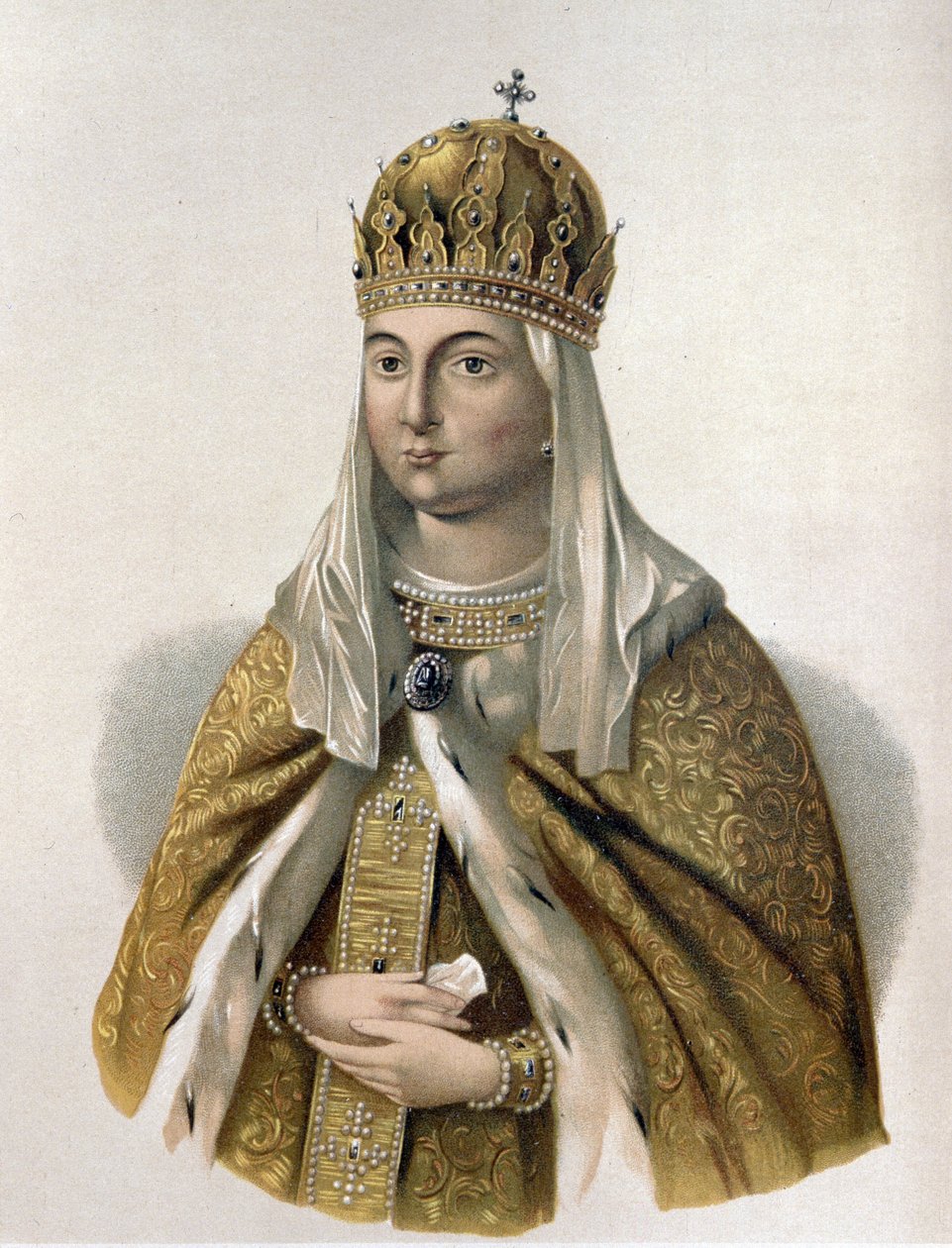 صورة ل Eudoxie Strechnieva (1608-1645) ، زوجة القيصر مايكل الأول من روسيا (ميخائيل فيودوروفيتش رومانوف) بواسطة Pyotr Fyodorovich Borel