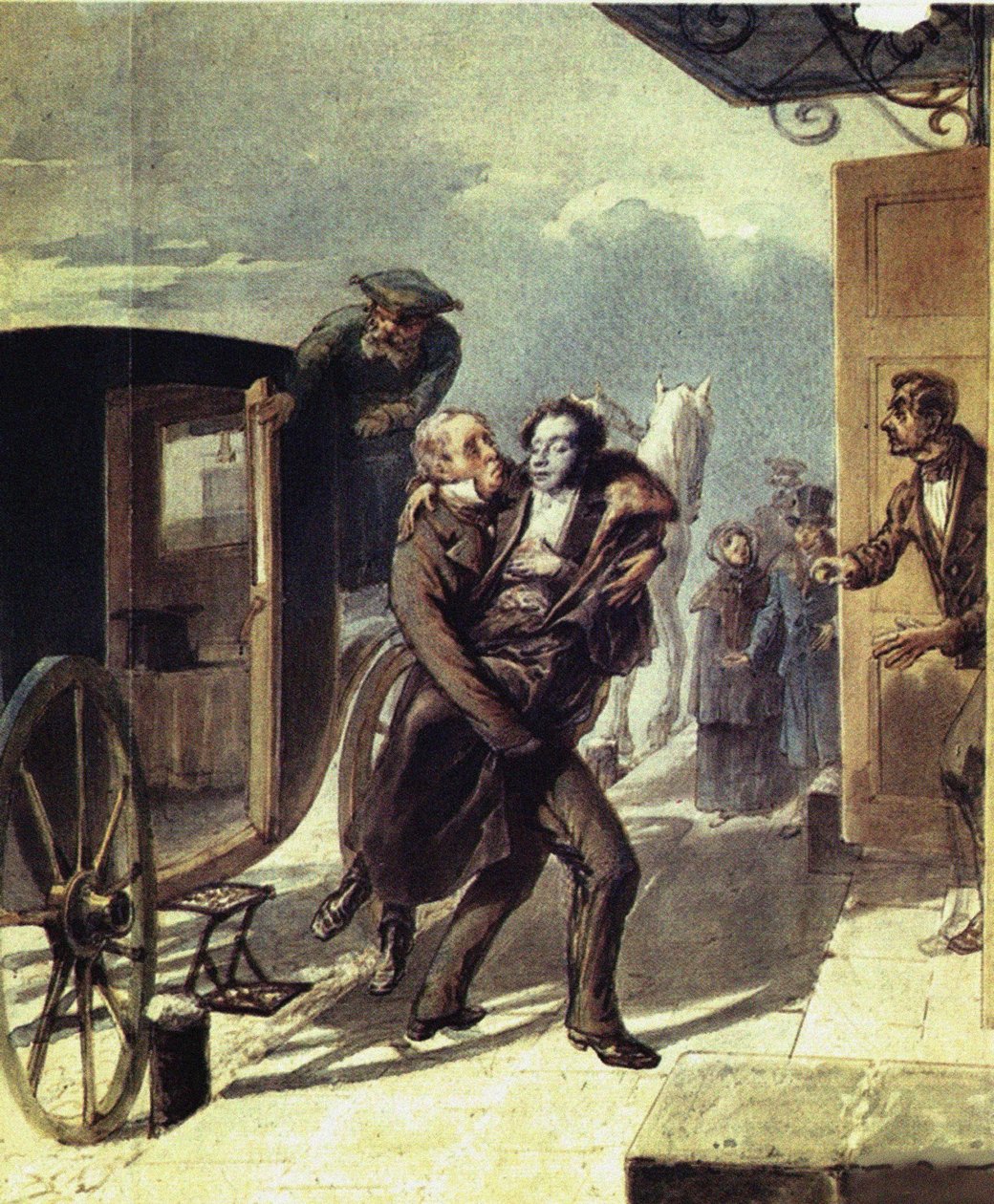 بوشكين بعد المبارزة 1855 بواسطة Pyotr Fyodorovich Borel