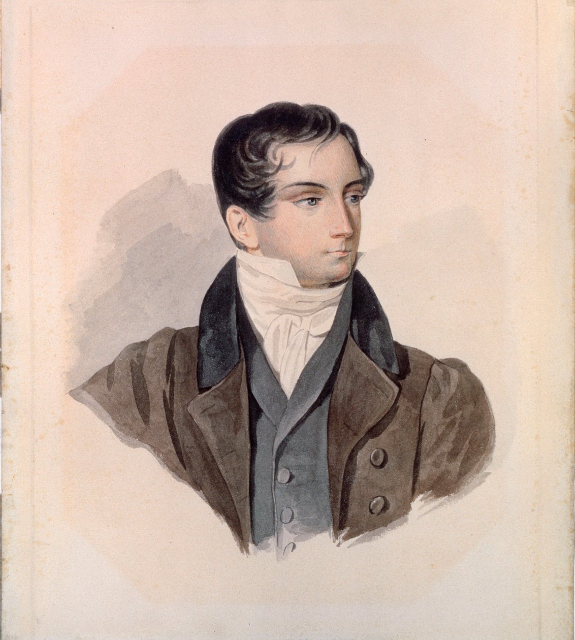 صورة للشاعر ديمتري (دميتري) فينيفيتينوف (1805-1827). عمل فني لبيوتر (بيوتر) فيودوروفيتش سوكولوف (بيير سوكولوف) (1791-1848) ، ألوان مائية على ورق بواسطة بيوتر فيودوروفيتش سوكولوف