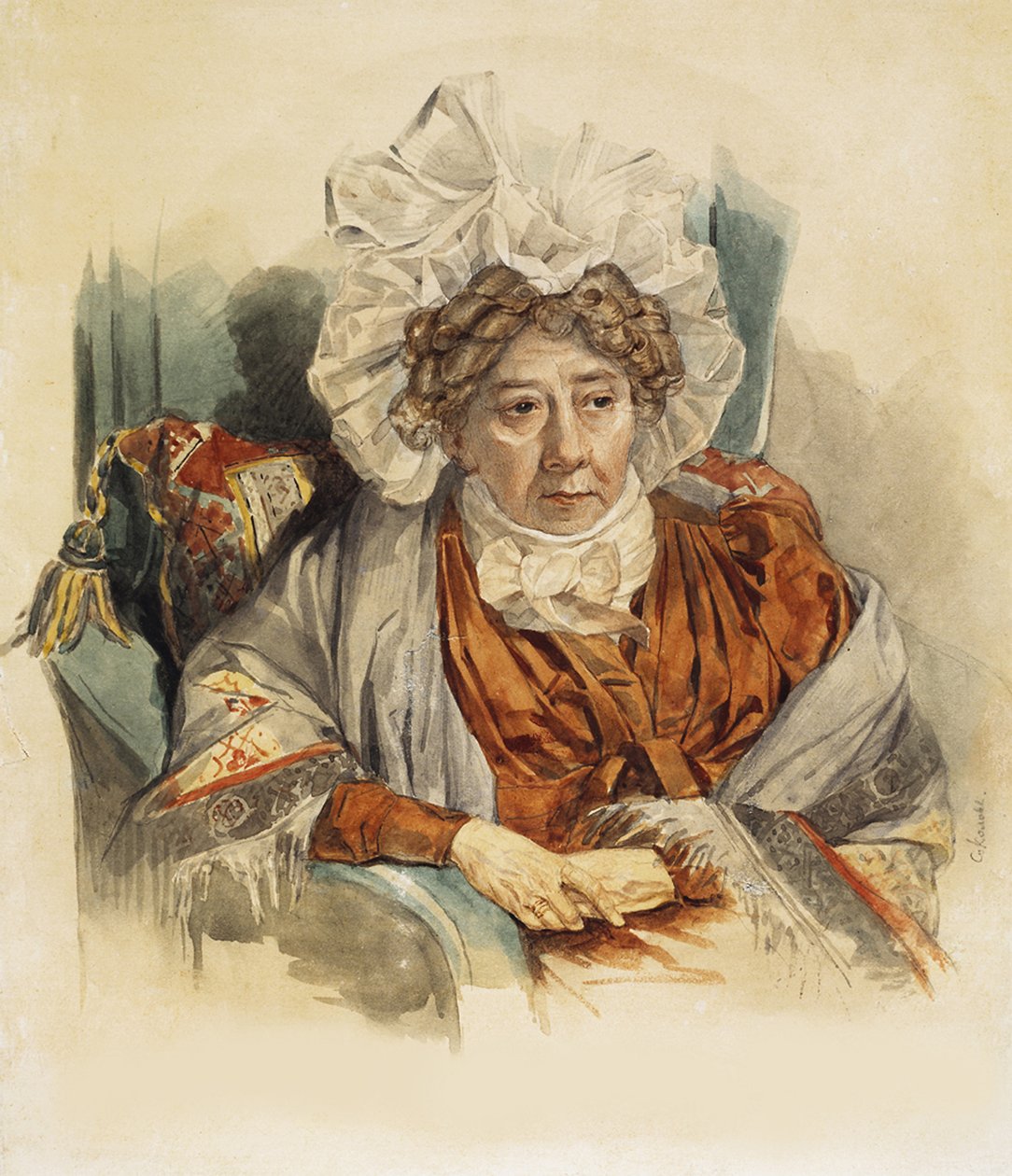 صورة ناتاليا كيريلوفنا Zagryazyskaya née Razumovskaya 1747-1837 ، 1821 بواسطة بيوتر فيودوروفيتش سوكولوف