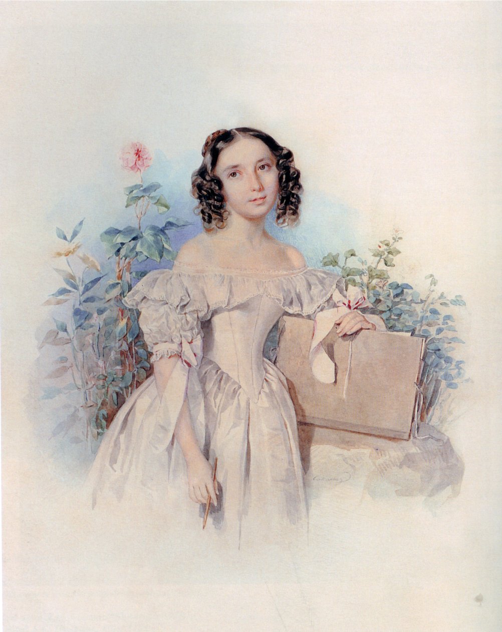 صورة للأميرة هيلين بيرون فون كورلاند ، née Meshcherskaya 1818-1843 ، 1830s بواسطة بيوتر فيودوروفيتش سوكولوف