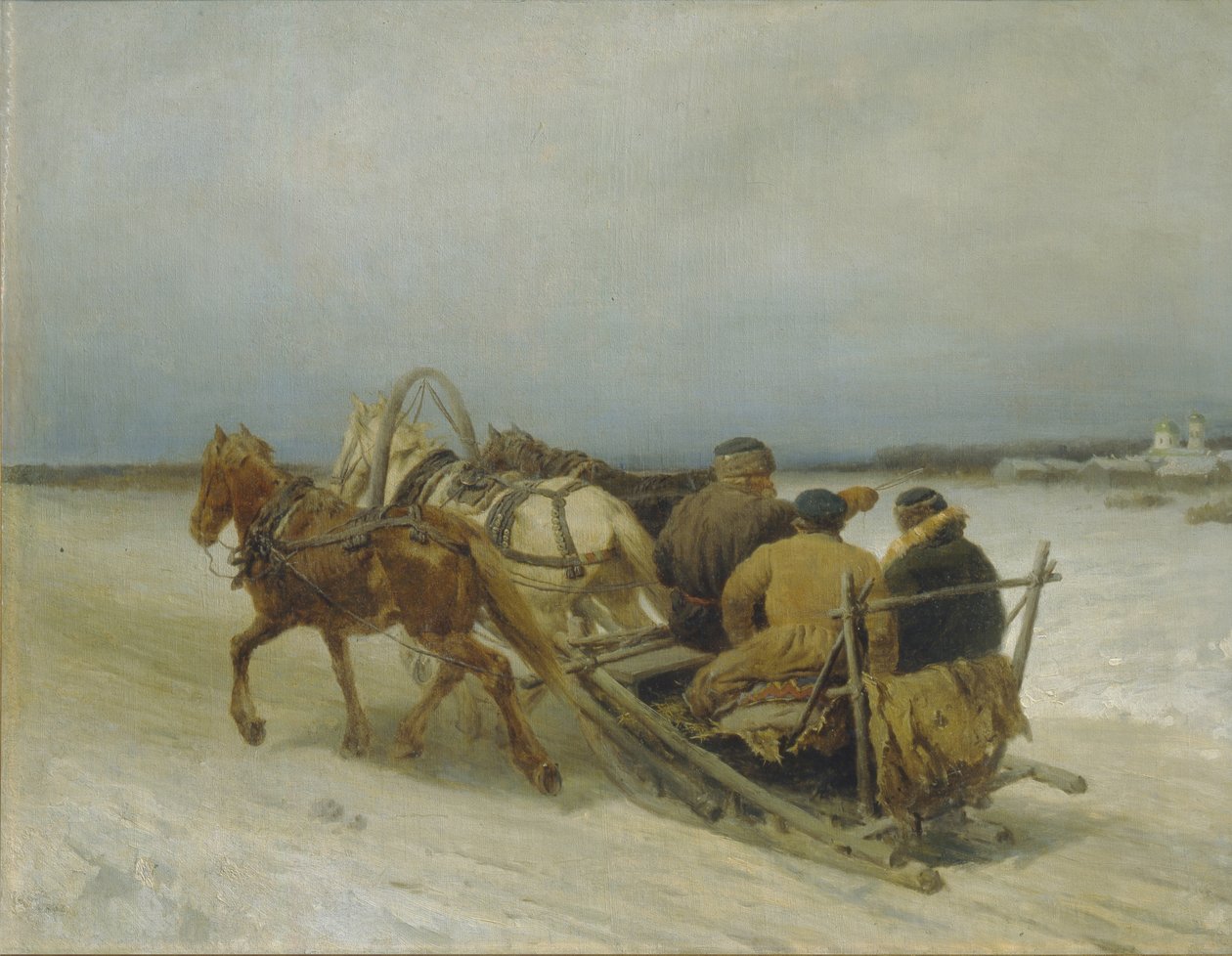 الترويكا في الشتاء ، 1880 بواسطة بيوتر بتروفيتش سوكولوف