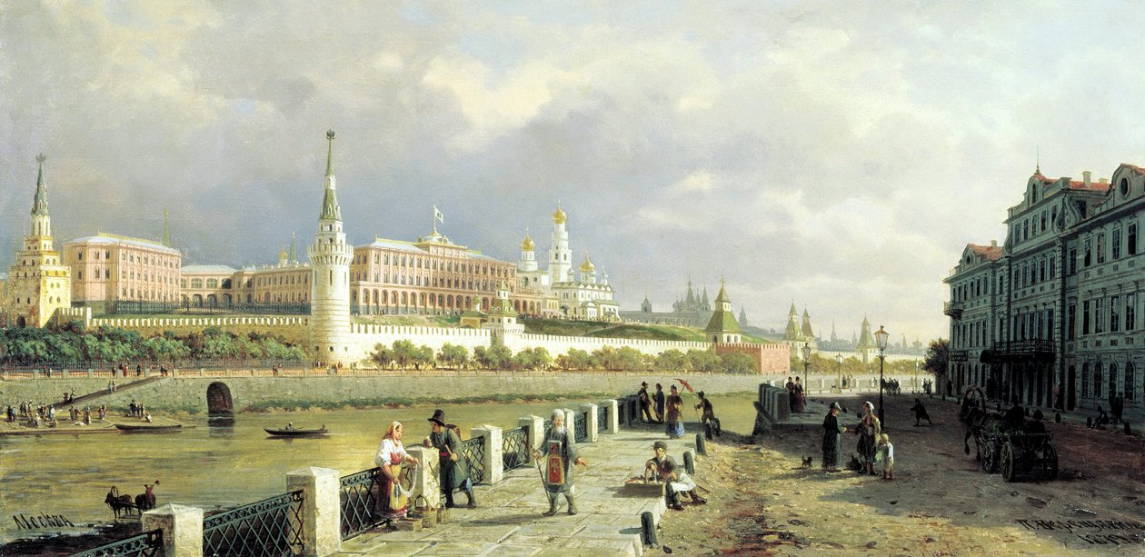 منظر للكرملين من جسر صوفيا في موسكو ، 1879. بواسطة بيوتر بتروفيتش Vereshchagin