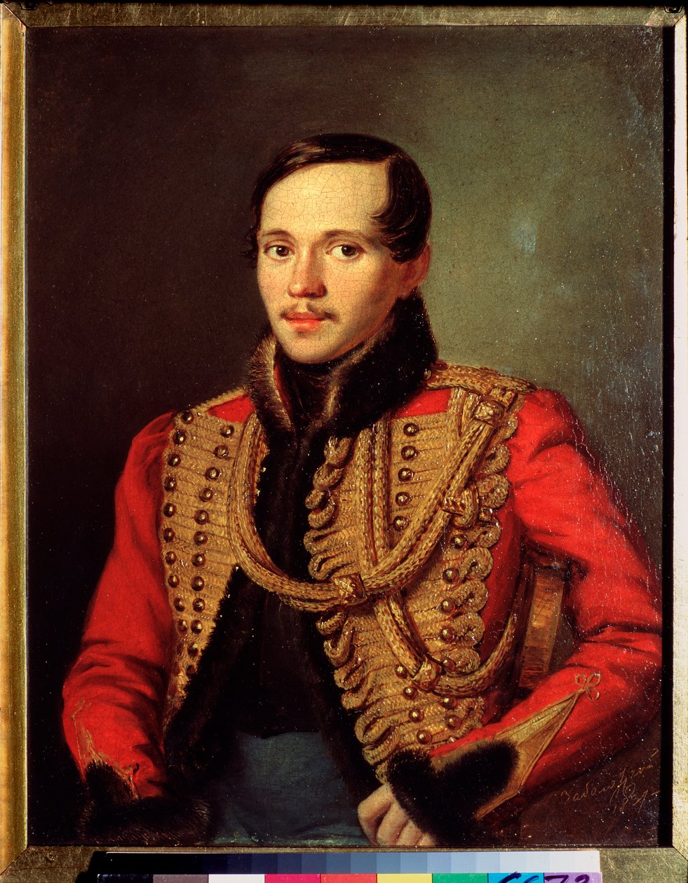 Portrait du poete Mikhail Lermontov (1814-1841) (Portrait of the Poet M Lermontov) - Oeuvre de Pyotr Yefimovich Zabolotsky (Zabolotski) (1803-1866) ، huile sur carton بواسطة بيوتر يفيموفيتش زابولوتسكي