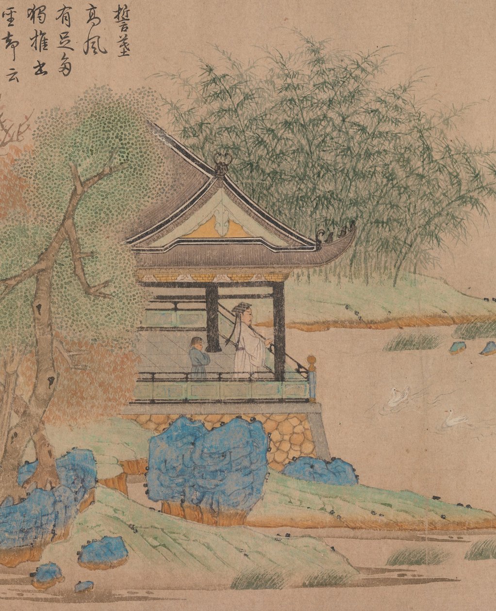 وانغ Xizhi يراقب الأوز ، Handscroll. ج 1295 بواسطة تشيان شوان