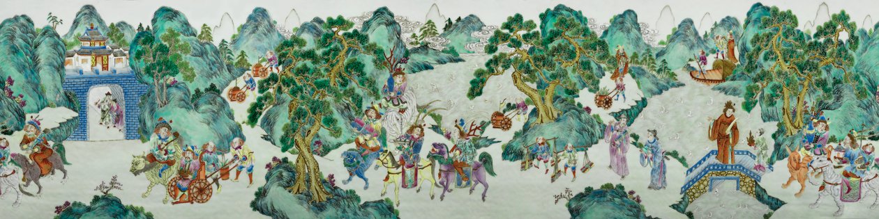 التفاصيل من زوج من المزهريات الوردية من العائلة الإمبراطورية (سيراميك) بواسطة عهد اسرة تشينغ مدرسة جيا تشينغ الصينية