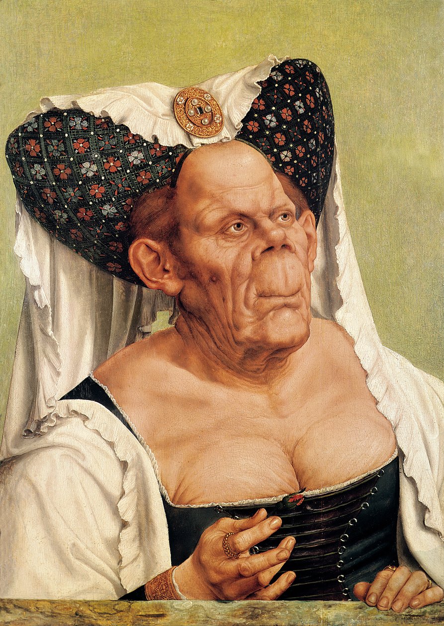 امرأة عجوز بشعة ، ربما الأميرة مارغريت من تيرول ، c.1525-30 بواسطة كوينتين ماسيس أو ميتسيس