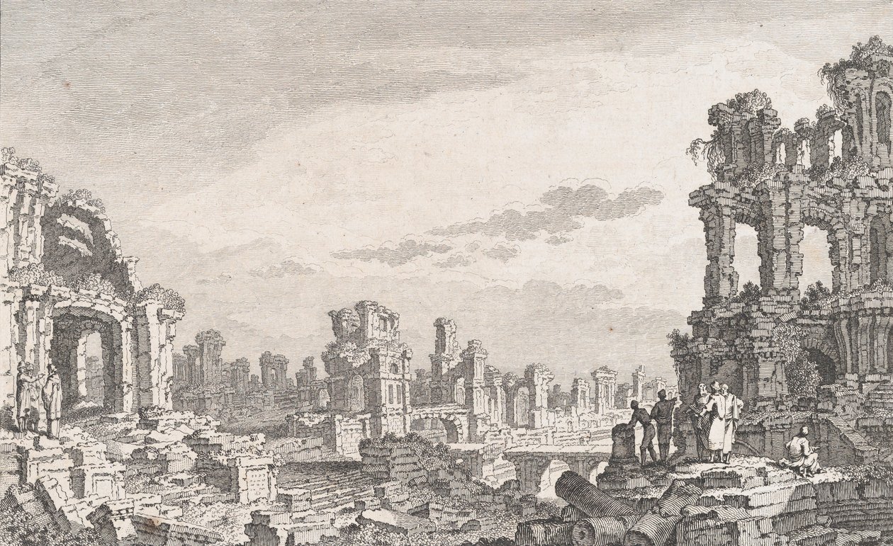 Ruines de Cumes ، القرن الثامن عشر. بواسطة كوينتين بيير تشيدل