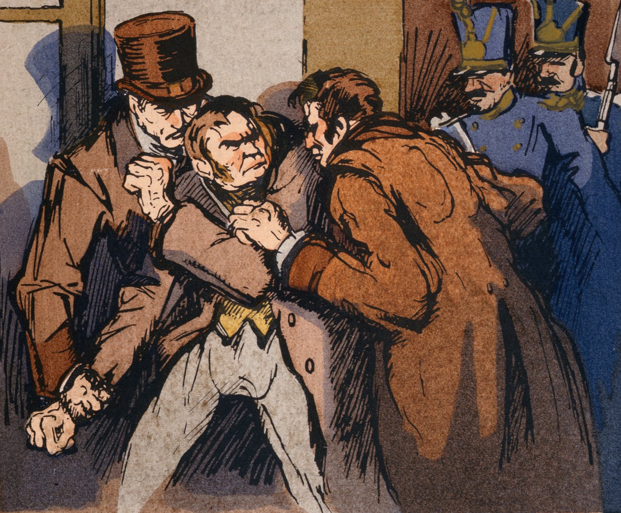 "القبض على فويترين" ، رسم توضيحي لـ "Splendeurs et Miseres des Courtisanes" بواسطة Honore de Balzac ، 1922 بواسطة خامسا