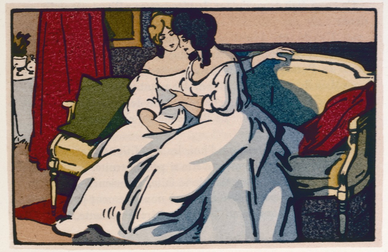 دوقة دي لانجيس تزور نائب الرئيس بيوسيان ، رسم توضيحي من "Le Pere Goriot" بواسطة Honore de Balzac ، نُشر عام 1922 بواسطة خامسا