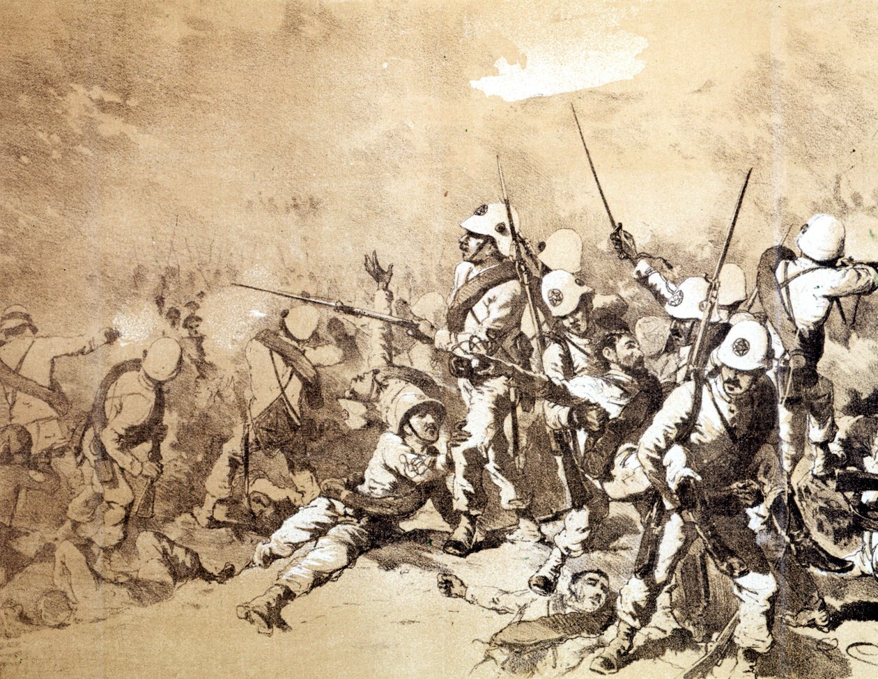 معركة Adoua بين الإيطاليين وإثيوبيا عام 1896 بواسطة Q. Cenni. sd. حوالي عام 1896. بواسطة كوينتو سيني