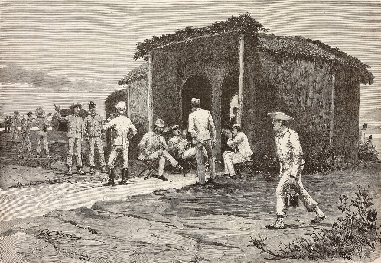 Italian officers near the refectory pavilion, Abdel K