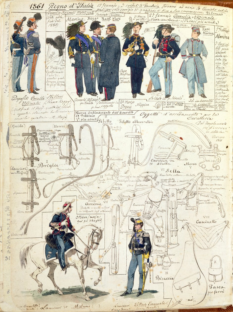 Uniforms and equipment of various forces of Kingdom of Italy by Quinto Cenni, color plate بواسطة كوينتو سيني