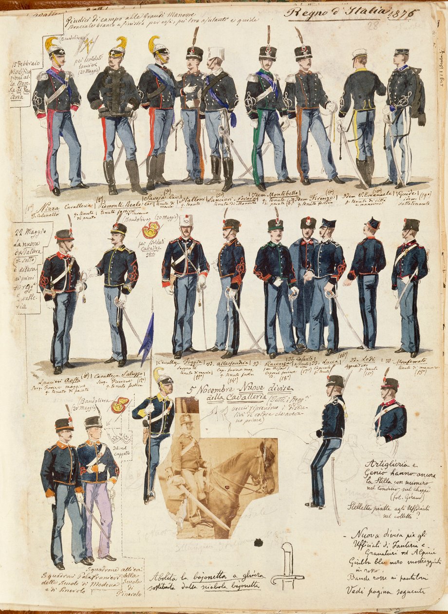Various uniforms of Kingdom of Italy by Quinto Cenni, color plate بواسطة كوينتو سيني