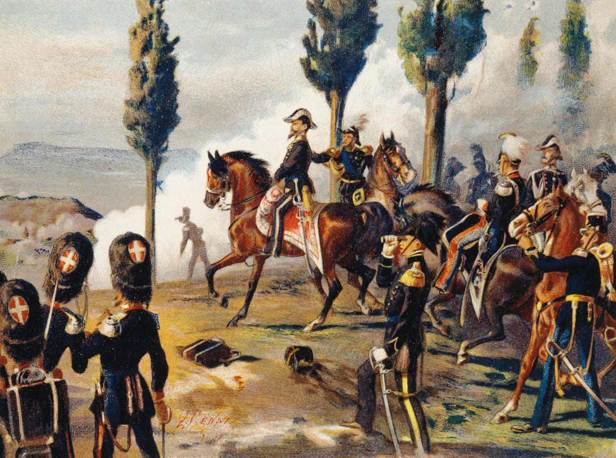Victor Emmanuel II at Battle of Custoza, June 24 بواسطة كوينتو سيني