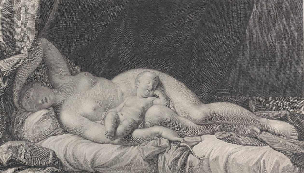 كوكب الزهرة النائم مع كيوبيد في حجرها ، 1783. بواسطة كيرين مارك