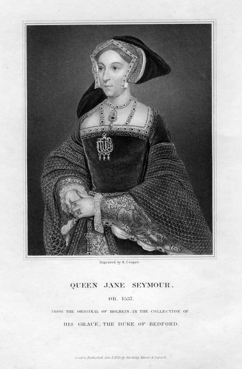 جين سيمور ، الزوجة الثالثة وملكة هنري الثامن ملك إنجلترا ، 1823. بواسطة ر. كوبر