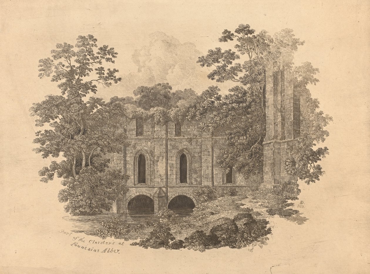 جزء من الأديرة في Fountains Abbey بواسطة R دانينغ