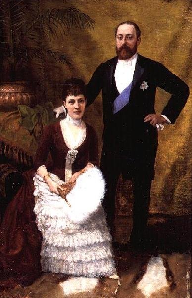 الملك إدوارد السابع (1841-1910) وزوجته الملكة ألكسندرا (1844-1925) 1887 (زيت على قماش) بواسطة ر. فورستر
